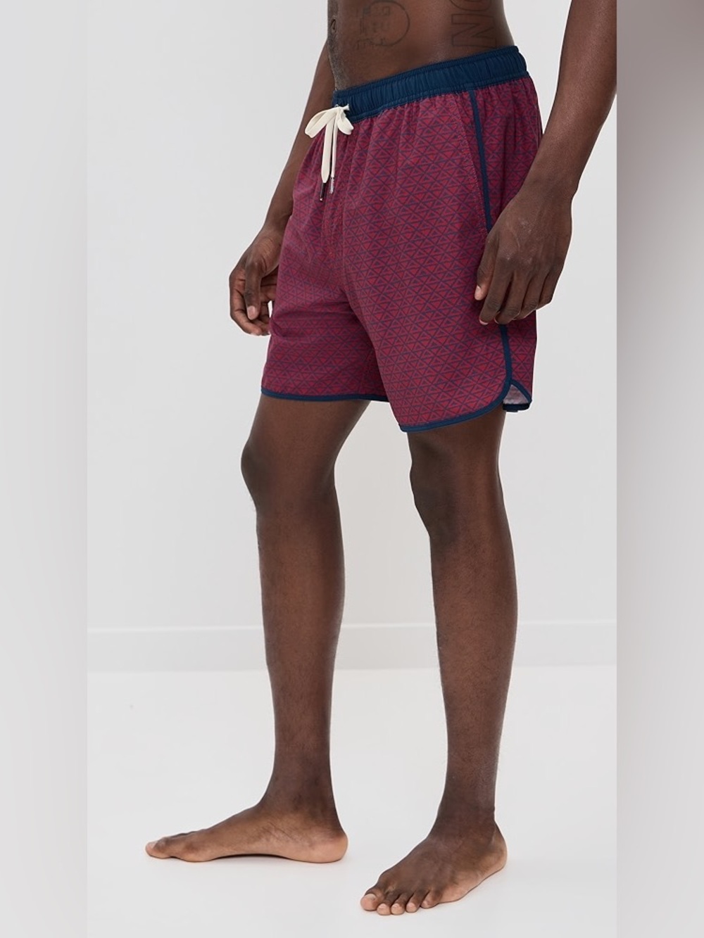 Fair Harbor Anchor Trunk Men’s Swim Shorts Lined Size Large Nautical Red